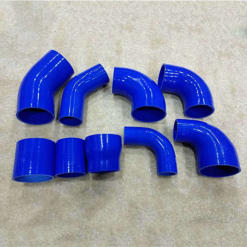 Reinforced 4-ply 45 degree bend silicone hoses Blue black Auto Silicone Hose