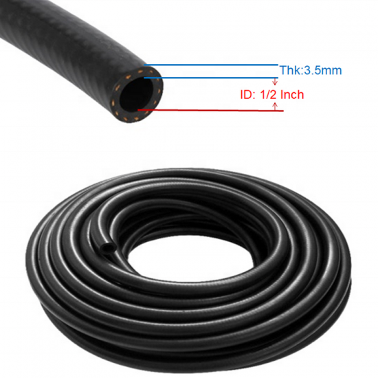  different size 1/4 6mm 5/16  Smooth Cover Fabric Braided Fule Air Water Oil Patrol Diesel Rubber Hose Line